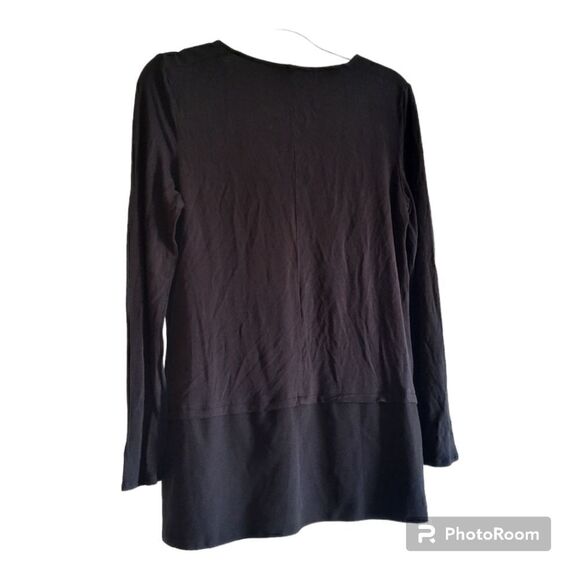 Lysse Linden Pullover V-Neck Long Sleeve Curved Hem Blouse - Picture 3 of 3
